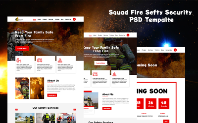 Squad - Fire Safety Security PSD-sjabloon