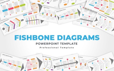 Fishbone of Ishikawa Diagrams Sjablonen PowerPoint presentatie