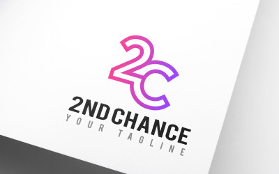 2e kans nummer letter 2C kans logo ontwerp