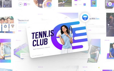 Modello di keynote sportivo del club di tennis
