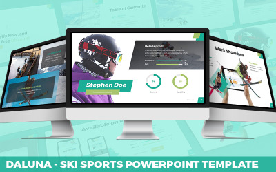 Daluna - modelo de PowerPoint de esportes de esqui