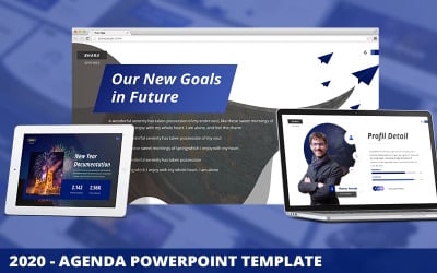 2020 - Modelo de PowerPoint de Agenda