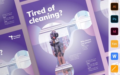 Professional Cleaning Service Poster Coporate Identity Template