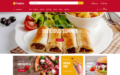Tema PrestaShop di Foodcro Restaurant Store