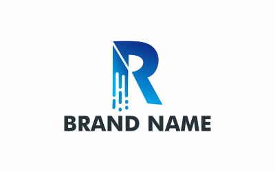 Plantilla de logotipo de entrega moderna letra R