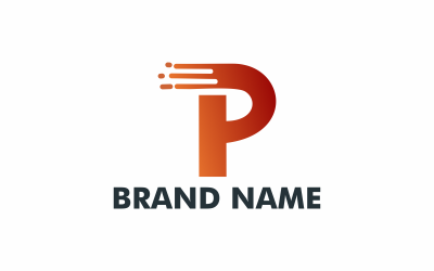 Modèle de logo de livraison lettre P
