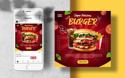 Modèle de publication sur les médias sociaux Burger Menu