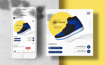 Modello di feed di social media di scarpe da uomo