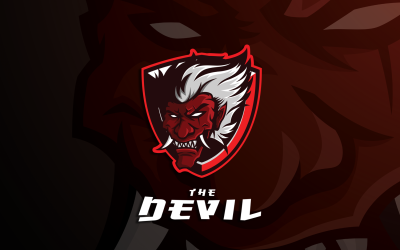Modello di logo del diavolo rosso giapponese