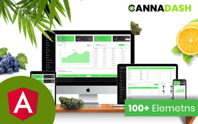 Plantilla JS angular del panel de administración de cannabis de Cannadash