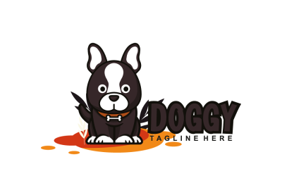 Hund Niedliche Vorderseite des Designs Logo