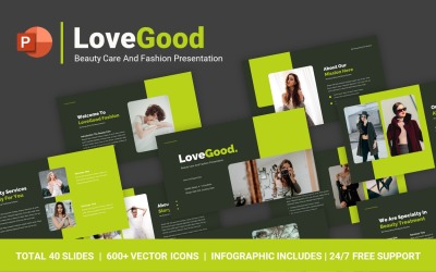 LoveGood Beauty Care And Fashion Sjablonen PowerPoint presentatie