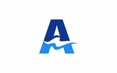 Modèle de lettre A WAVE Logo