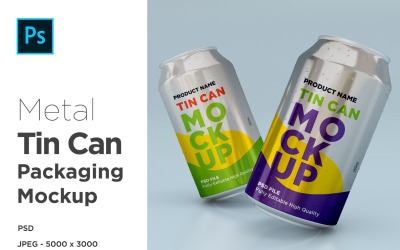 Two Metal Soda Tin Can Mockup