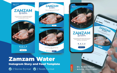 Zamzam Water Promotion Instagram Story и Feed Шаблон для социальных сетей