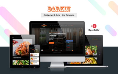 DarkIn - Restaurant and Cafe Modern Design Bootstrap HTML5 Website Template