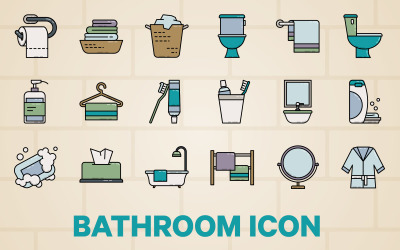 Шаблон набора иконок для ванной