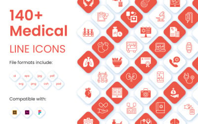140+套Medical Iconset模板