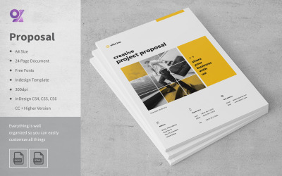 Vorlage für Corporate Identity eines kreativen Projektvorschlags