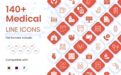 140+ zestaw szablonów Medical Iconset
