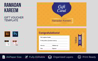 Ramadan Gift Coupon DIscount Offer Corporate Template