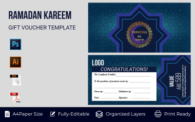Ramadan Gift Voucher Corporate Template Promotion Sale Discount