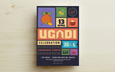 Ugadi Festival Flyer Unternehmensvorlage