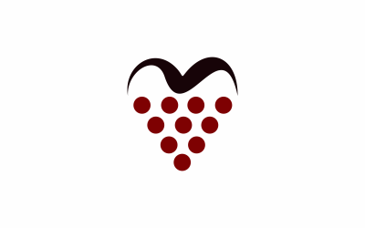 Šablona loga linie lásky vína