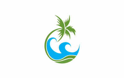 Modèle de logo de plage de voyage