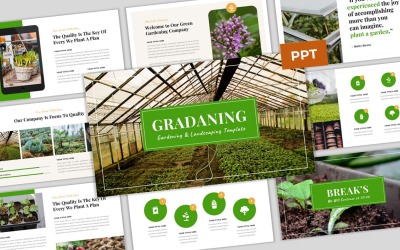 Gradaning - Trädgårdsskötsel &amp;amp; landskapsarkitektur PowerPoint-mallar
