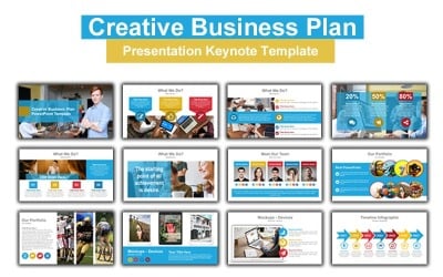 Keynote-sjabloon voor presentatie van creatief businessplan