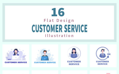 16 Contattaci Illustrazione del servizio clienti