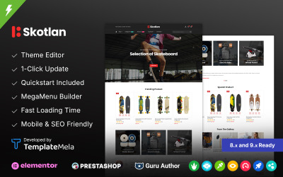Skotlan - PrestaShop šablona pro obchod se skateboardy a sportovním zbožím