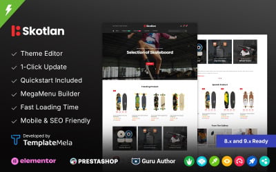 Skotlan - Тема оформления PrestaShop для магазина скейтбордов и спортивных товаров.