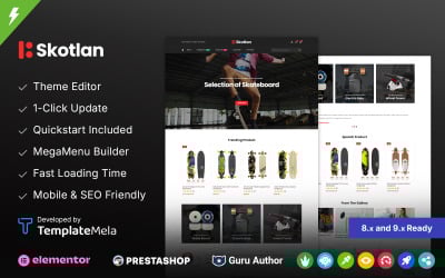 Skotlan - Thème PrestaShop pour boutique de skateboards et d&amp;#39;articles de sport