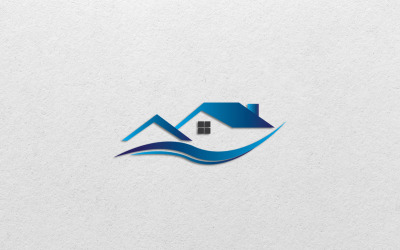 Blaue Immobilien-Logo-Vorlage