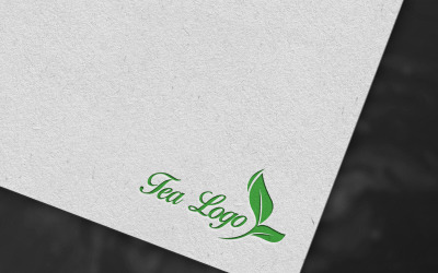 Modelo de logotipo de folha verde chá