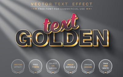 Dark Gold - Editable Text Effect,  Font Style Illustration