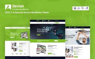 Devien - адаптивная тема WordPress для систем видеонаблюдения, ИТ и служб безопасности