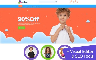 Kids MotoCMS e-commerce website-ontwerp