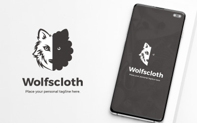 Modèle de logo de vêtements de mouton loup