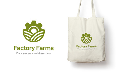 Modelo de logotipo do Gear Factory Farm