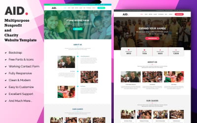 AID - Multipurpose Nonprofit and Charity Landing Page Template