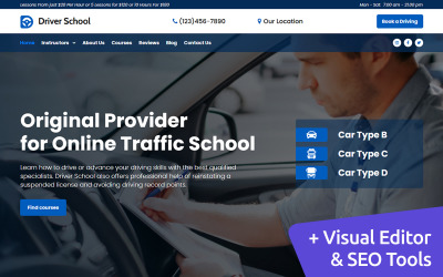 Driving Instructor Premium MotoCMS 3 Web Sitesi Tasarımı