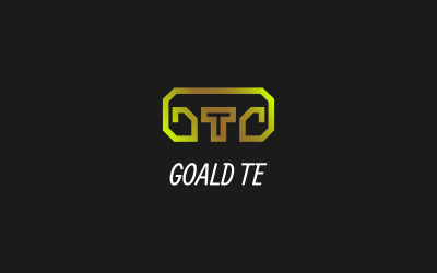 Guldget - bokstaven T-logotypmall