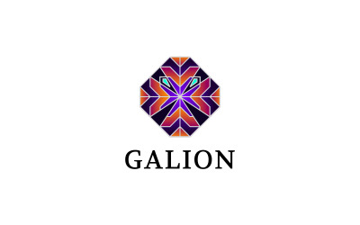 Lion - přechodu šestihranné logo šablona