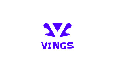 Modèle de logo V Wings Media