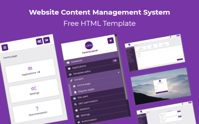 Modello di amministrazione HTML del sistema di gestione dei contenuti del sito web gratuito