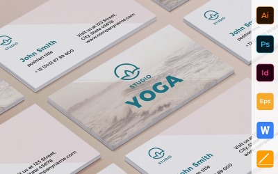 Modelo de cartão de visita de instrutor profissional de ioga