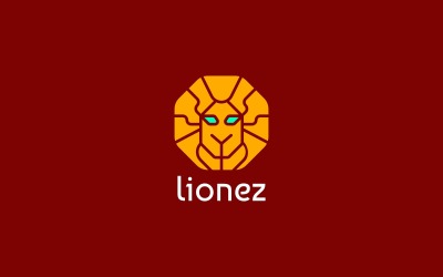 Plantilla de logotipo de león rojo